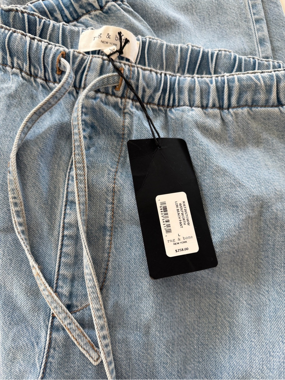 rag & bone Light Blue Relaxed Drawstring Jeans - Picture 2 of 9